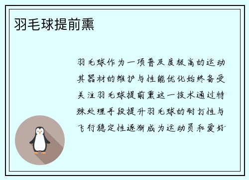 羽毛球提前熏